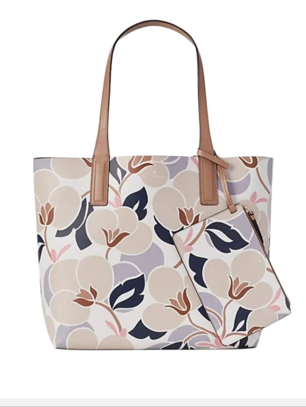 Kate Spade Arch Place Mya Breezy Floral Reversible Tote & Matching Wrislet NWOT